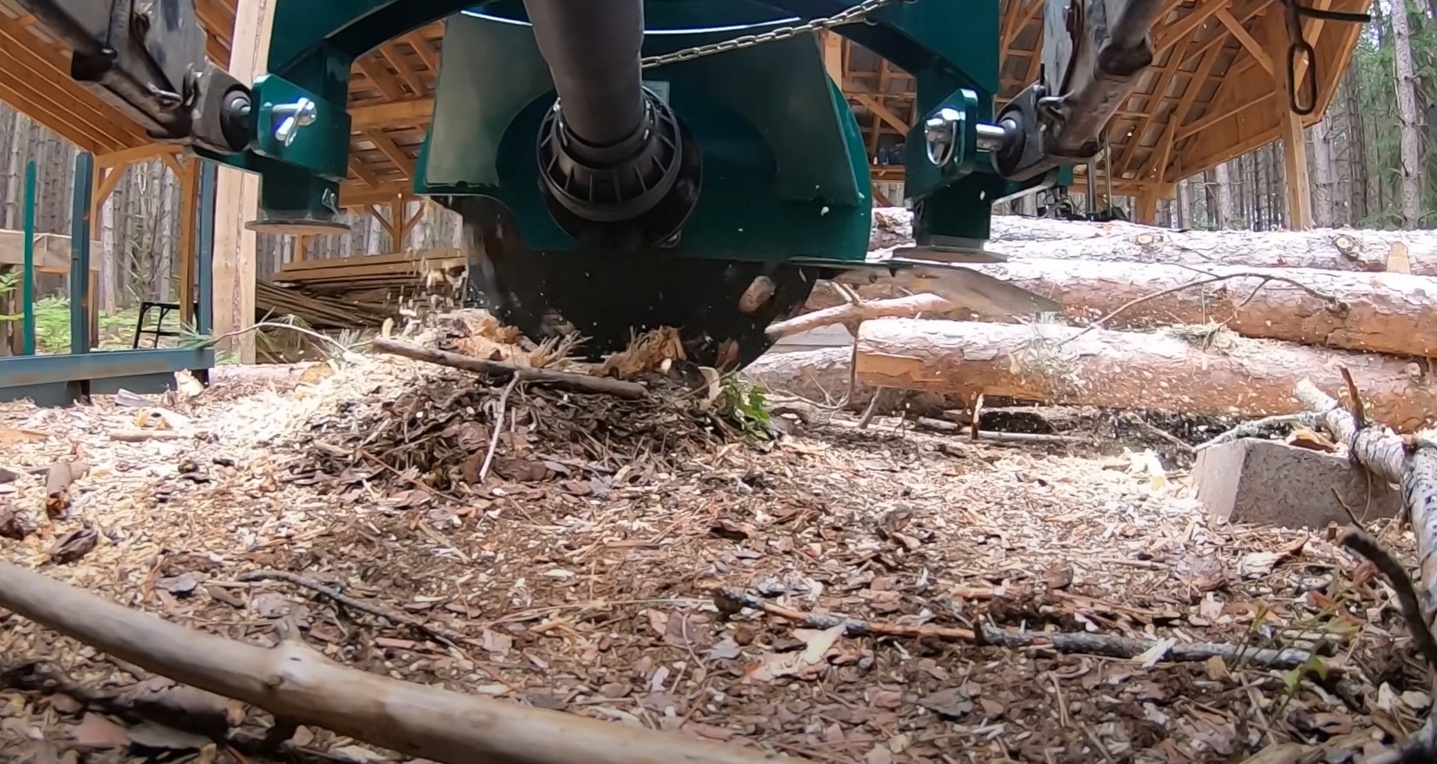 Professional stump grinding equipment in action in Greenacres, FL